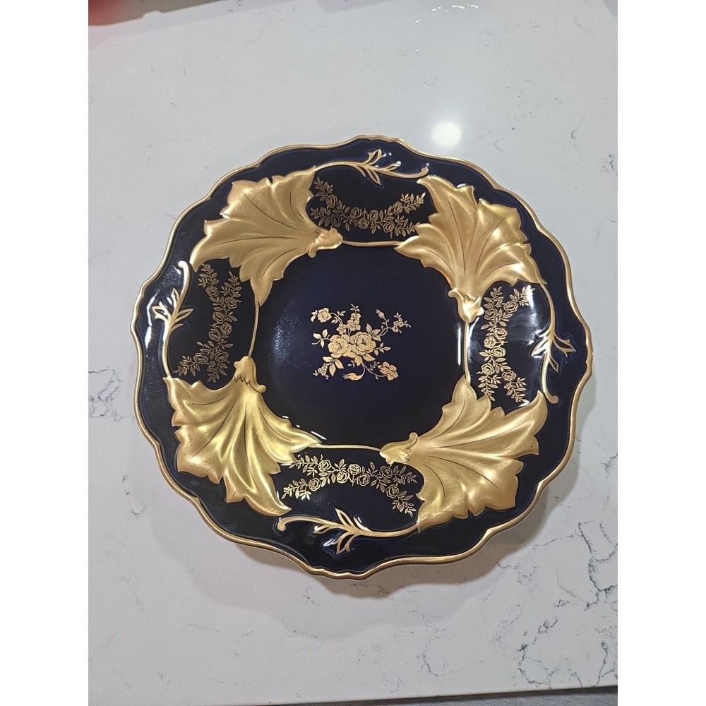Echt Weimar Kobalt Germany Jutta Cobalt Blue Tray Serving Platter Gold 12.5